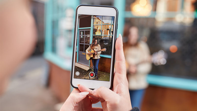 filmen met smartphone